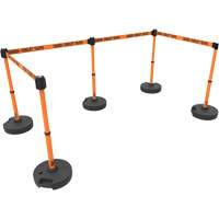 Ensemble de cinq montants pour barri&egrave;re PLUS, Plastique, 42" h, Ruban Orange, Longueur du ruban 15' Trail Hammer and Bolt