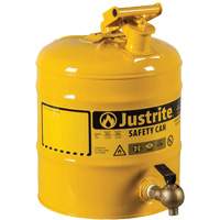 Bidon de s&eacute;curit&eacute; pour tablette, Type I, Acier, 5 gal. US, Jaune, Homologu&eacute; FM Trail Hammer and Bolt