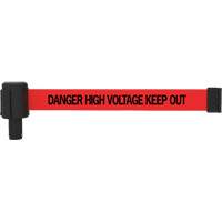 Cassette de banni&egrave;re PLUS, Danger High Voltage Keep Out, 15', Ruban Rouge Trail Hammer and Bolt