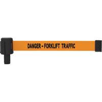 PLUS Banner Cassette, Danger - Forklift Traffic, 15', Orange Tape Trail Hammer and Bolt