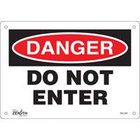 "Do Not Enter" Sign, 7" x 10", Plastic, English Trail Hammer and Bolt