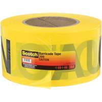 Scotch&reg; Buried Barricade Tape, English, 3" W x 1000' L, 2 mils, Black on Yellow Trail Hammer and Bolt