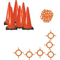 Ensemble de c&ocirc;nes de signalisation et chaînes, 28", Orange Trail Hammer and Bolt