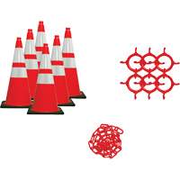 Ensemble de c&ocirc;nes de signalisation et chaînes, 28", Orange, Bande(s) r&eacute;fl&eacute;chissante(s) 4" & 6" Trail Hammer and Bolt