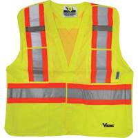 Safety Vest, High Visibility Lime-Yellow, 2X-Large/3X-Large, Polyester Trail Hammer and Bolt