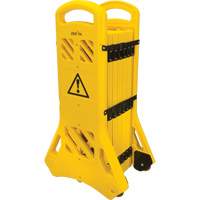 Barri&egrave;re mobile portative, 40" h x 13' lo, Jaune Trail Hammer and Bolt
