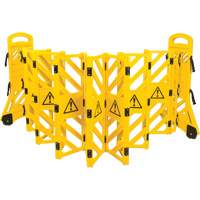 Barri&egrave;re mobile portative, 40" h x 13' lo, Jaune Trail Hammer and Bolt