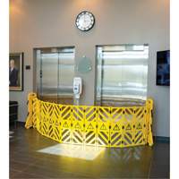 Barri&egrave;re mobile portative, 40" h x 13' lo, Jaune Trail Hammer and Bolt