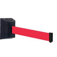 TensaBarrier&reg; Wall Mounted Unit, Plastic, Screw Mount, 30', Red Tape Trail Hammer and Bolt