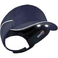 Skullerz&reg; 8965 Lightweight Bump Cap Hat with LED Lighting, Navy Blue Trail Hammer and Bolt