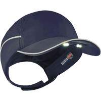 Skullerz&reg; 8965 Lightweight Bump Cap Hat with LED Lighting, Navy Blue Trail Hammer and Bolt