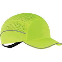 Skullerz&reg; 8955 Lightweight Bump Cap Hat, High Visibility Lime Green Trail Hammer and Bolt