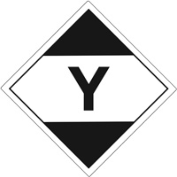 "Y" Limited Quantity Air Shipping Labels, 4" L x 4" W, Black on White Trail Hammer and Bolt