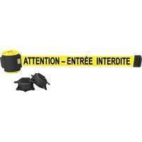 Barri&egrave;re &agrave; fixation murale, Plastique, Fixation magn&eacute;tique, 30', Ruban Jaune Trail Hammer and Bolt