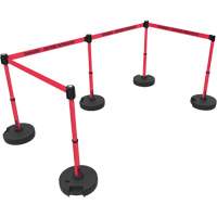 Ensemble de montants pour barri&egrave;re Plus, Plastique, 42" h, Ruban Rouge, Longueur du ruban 15' Trail Hammer and Bolt