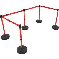 Ensemble de montants pour barri&egrave;re Plus, Plastique, 42" h, Ruban Rouge, Longueur du ruban 15' Trail Hammer and Bolt