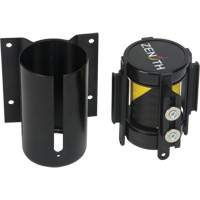 Barri&egrave;re &agrave; fixation murale avec ruban magn&eacute;tique, Acier, Fixation par vis, 7', Ruban Noir et jaune Trail Hammer and Bolt
