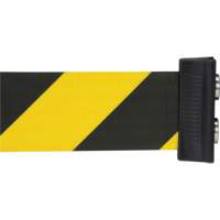 Magnetic Tape Cassette for Build-Your-Own Crowd Control Barrier, 7', Black and Yellow Tape Trail Hammer and Bolt
