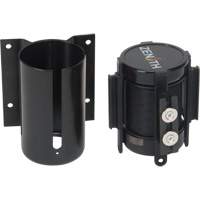 Barri&egrave;re &agrave; fixation murale avec ruban magn&eacute;tique, Acier, Fixation par vis, 7', Ruban Noir Trail Hammer and Bolt