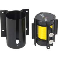 Barri&egrave;re &agrave; fixation murale avec ruban magn&eacute;tique, Acier, Fixation par vis, 7', Ruban Jaune Trail Hammer and Bolt