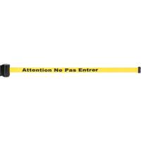 Magnetic Tape Cassette for Build-Your-Own Crowd Control Barrier, Attention ne pas entrer, 7', Yellow Tape Trail Hammer and Bolt