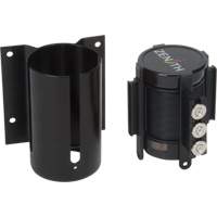 Barri&egrave;re &agrave; fixation murale avec ruban magn&eacute;tique, Acier, Fixation par vis, 12', Ruban Noir Trail Hammer and Bolt