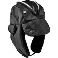 N-Ferno&reg; Zippered Trapper Hat, Polyurethane/Satin Lining, Medium/Small, Black Trail Hammer and Bolt