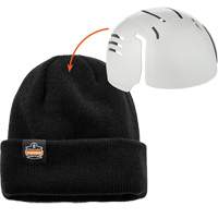 N-Ferno&reg; Zippered Rib Knit Beanie Hat with Bump Cap Insert, One Size, Black Trail Hammer and Bolt