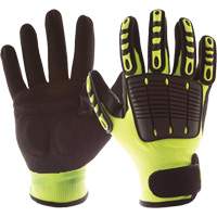 Gants de protection contre les chocs Back Tracker avec protection dorsale de la main, Petit, Paume en Nitrile, Poignet Boucle et crochet Trail Hammer and Bolt