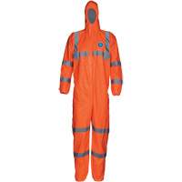 HV High Visibility Coveralls with Hood, Small, Orange, Tyvek&reg; 500 Trail Hammer and Bolt