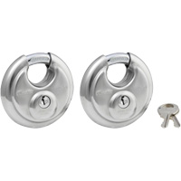 Cadenas &agrave; arceau prot&eacute;g&eacute;, Argent, Cl&eacute;s identiques, Acier inoxydable, Largeur de 2-3/4" Trail Hammer and Bolt