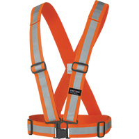 5591 Bretelle de s&eacute;curit&eacute; de ajustable, Orange haute visibilit&eacute;, Couleur r&eacute;fl&eacute;chissante Argent, Taille unique Trail Hammer and Bolt