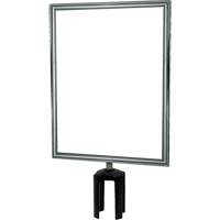 Heavy-Duty Vertical Sign Holder with Tensabarrier&reg; Post Adapter, Polished Chrome Trail Hammer and Bolt