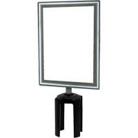 Heavy-Duty Vertical Sign Holder with Tensabarrier&reg; Post Adapter, Polished Chrome Trail Hammer and Bolt