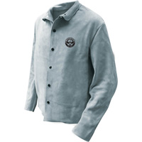 Welder Jacket, Leather, 5X-Large, Grey Trail Hammer and Bolt