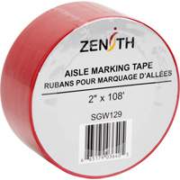 Aisle Marking Tape, 2" x 108', PVC, Red Trail Hammer and Bolt