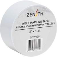 Aisle Marking Tape, 2" x 108', PVC, White Trail Hammer and Bolt