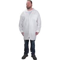 Protective Lab Coat, Microporous, White, Small Trail Hammer and Bolt