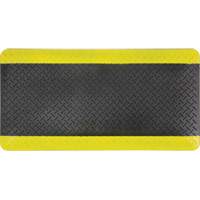 Tapis antifatigue, Losange, 1-2/3' x 3-1/4' x 3/4", Noir/Jaune, Polyur&eacute;thane Trail Hammer and Bolt