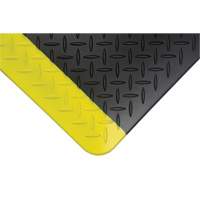 Tapis antifatigue, Losange, 1-2/3' x 3-1/4' x 3/4", Noir/Jaune, Polyur&eacute;thane Trail Hammer and Bolt