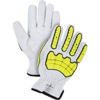 Impact & Cut Resistant Gloves, Small, Goatskin Palm, Driver Cuff Trail Hammer and Bolt