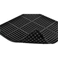Tapis antifatigue &agrave; imbrication Cushion-Ease 550, &agrave; fentes, 3' x 3' x 3/4", Noir, Caoutchouc Trail Hammer and Bolt