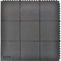 Tapis antifatigue &agrave; imbrication Cushion-Ease, Rugueux, 3' x 3' x 3/4", Noir, Caoutchouc naturel Trail Hammer and Bolt