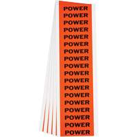"Power" Conduit & Voltage Labels, 1/2" x 2-1/4", Cloth/Vinyl, English Trail Hammer and Bolt