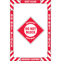 "Emergency Equipment" Floor Marking Kit, Adhesive, English with Pictogram Trail Hammer and Bolt