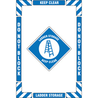 "Ladder Storage" Floor Marking Kit, Adhesive, English with Pictogram Trail Hammer and Bolt