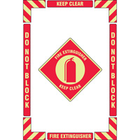 "Fire Extinguisher" Floor Marking Kit, Adhesive, English with Pictogram Trail Hammer and Bolt
