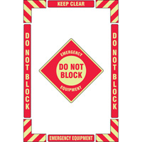 "Emergency Equipment" Floor Marking Kit, Adhesive, English with Pictogram Trail Hammer and Bolt