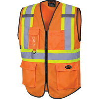 6958 Gilet de s&eacute;curit&eacute; &agrave; fermeture &eacute;clair avant, Orange haute visibilit&eacute;, Petit, Polyester Trail Hammer and Bolt