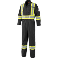 7702BK FR-Tech&reg; 88/12 FR Arc Rated Coveralls, Size 36, Black, 9.7 cal/cm² Trail Hammer and Bolt